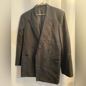 Wool Blazer no Brand Black with Striped gray in good condition size 44R